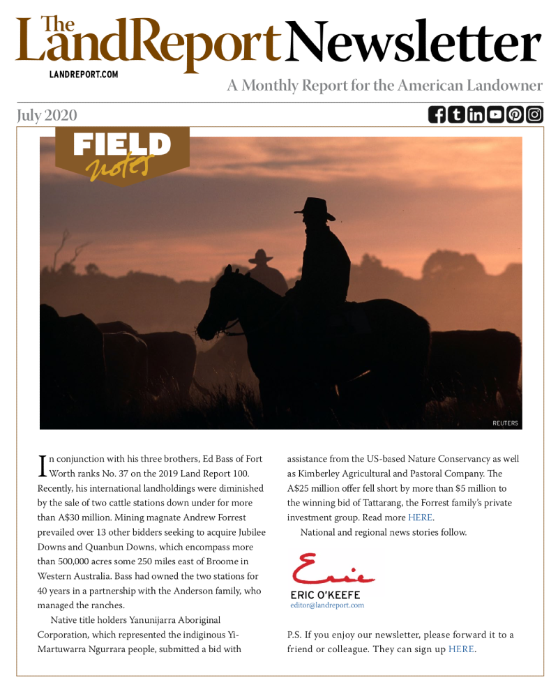 Land Report July 2020 Newsletter The Land Report