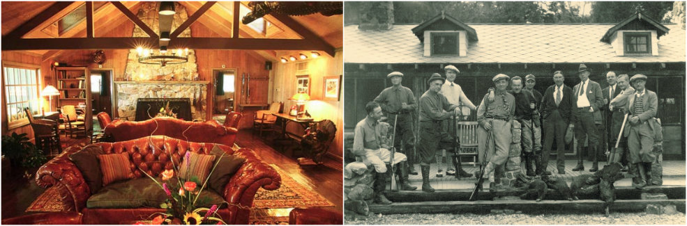Although the decor may have been updated (right), the ambiance of the  main lodge fosters a tradition of camaraderie that dates back centuries (left).