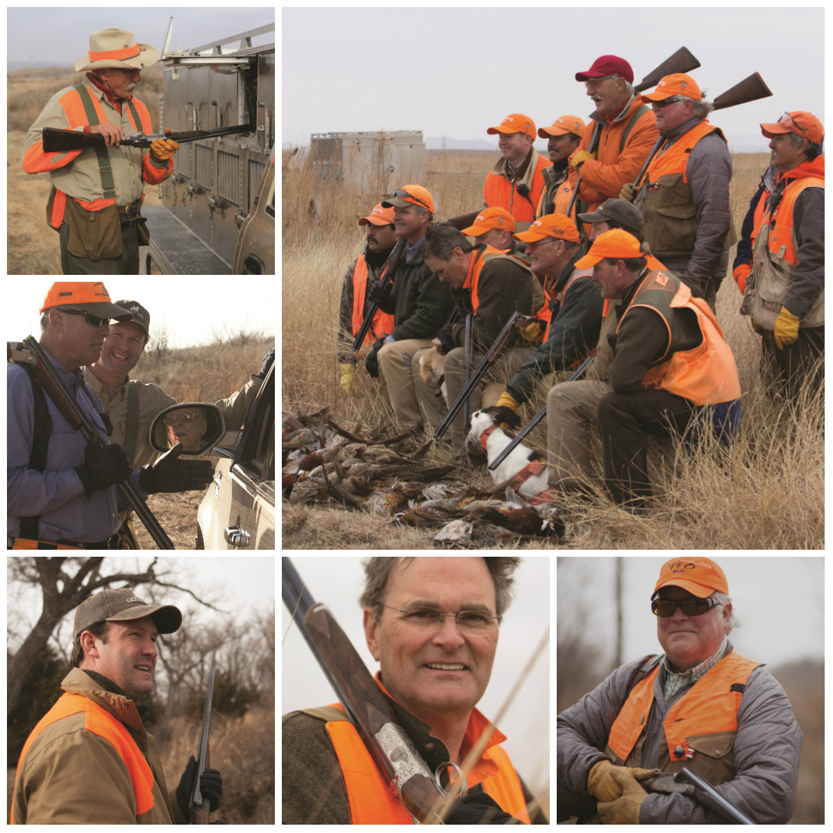Clockwise from upper right: The Legends of Quail Hunters; National Skeet Shooters Hall of Famer Rick Pope; Park Cities Quail cofounder Joe Crafton; Covey Rise Publisher John Thames; WFAA’s Pete Delkus and John Thames chat with Boone Pickens; Rolling Plains Quail Research Ranch founding member Rick Snipes. All of the Legends are ardent supporters of Park Cities Quail, a non-profit that has raised more than $6 million for quail conservation over the last decade. During that time, the Mesa Vista Ranch has been the top cooperating ranch for research.