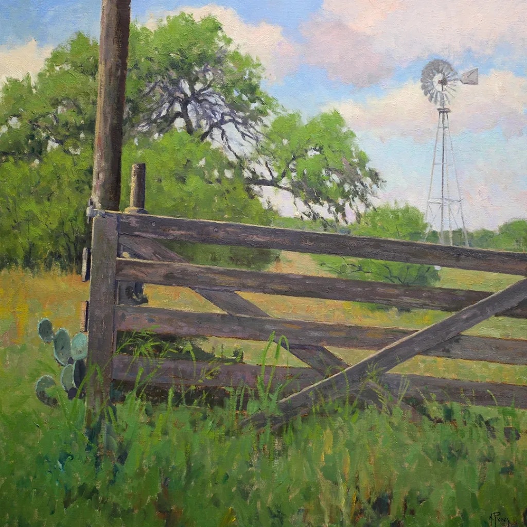 Gate at Spohn Pens, Santa Gertrudis, King Ranch Art, King Ranch