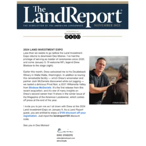 Land Report Newsletter, November Newsletter, Land Investment Expo