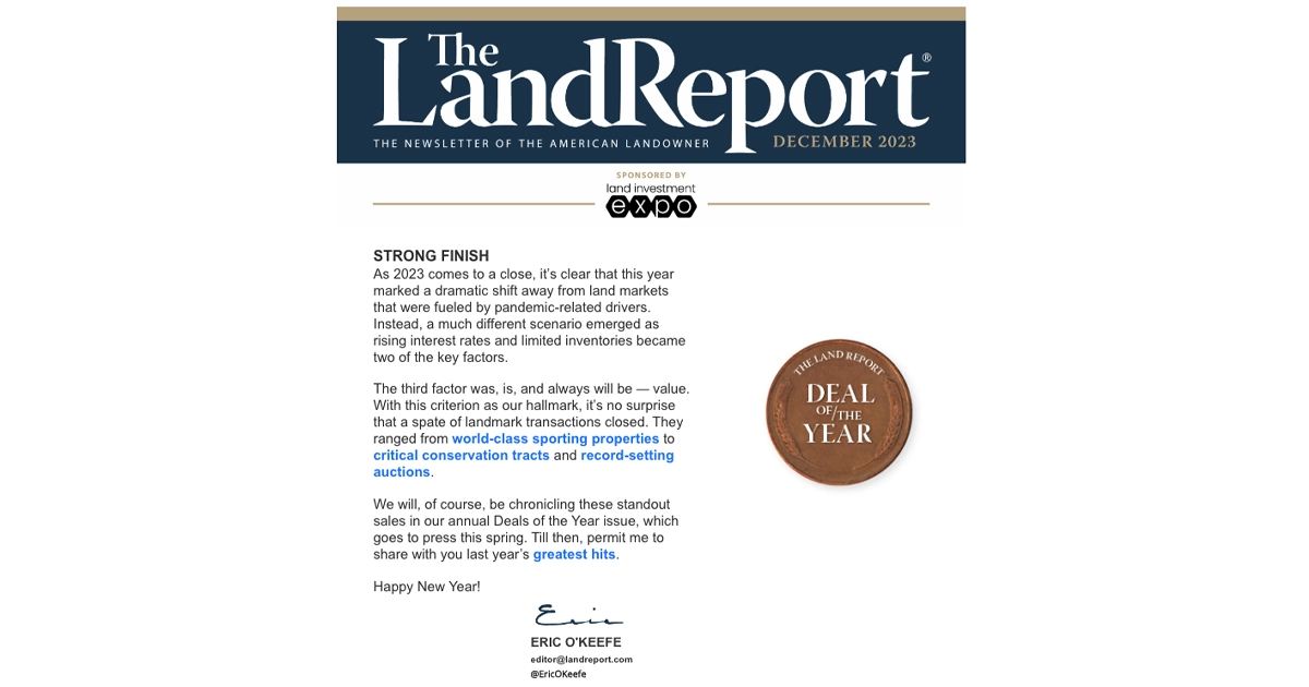 Land Report Newsletter, December 2023