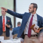 Luke Schrader at an auction for Schrader Auctions